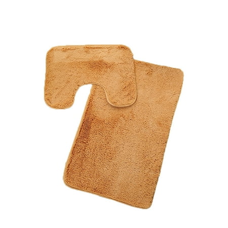 

Moocorvic Clearance 3pc Bathroom Set Rug Mat Toilet Lid Cover Plain Solid Color Bathmats