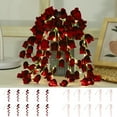 thumbnail image 1 of Ramo LED Lirios del Valle – 10 flores artificiales con luces blancas cálidas de tirón, tallos ajustables, rosa y rojo, 20" de altura – Casa, dormitorio, decoración de fiesta a pilas, 1 of 6