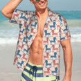 thumbnail image 5 of Lsque Cartoon Poodle Dog pattern Hawaiian Shirt for Men, Unisex Summer Beach Casual Short Sleeve Button Down Shirts-Small, 5 of 9