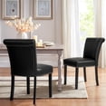 thumbnail image 5 of Subrtex Set of 2 Modern Upholstered Dining Chairs with Nailhead Trim and Wooden Legs, Black, 5 of 7