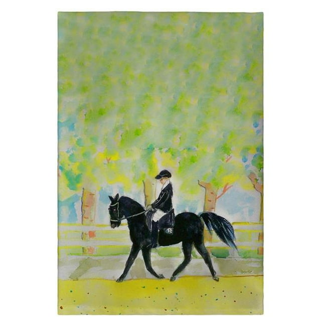 Betsy Drake GT141 Black Horse & Rider Guest Towel - 20 x 20 in.