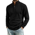 thumbnail image 2 of Men's Quarter Zip Sweater Mock Neck Soft Cotton Casual Pullover, 2 of 6