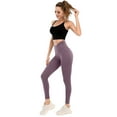 thumbnail image 2 of Women's V Cut Cross Waist Yoga Leggings with Pockets High Rise Workout Pants, 2 of 6