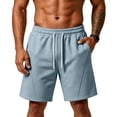 thumbnail image 2 of HKYNLAG Men's Baggy Sweat Shorts Cotton Fleece Athletic Shorts Casual Workout Gym Lounge Shorts for Mens with Pockets Blue 2XL, 2 of 8