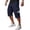 Dark Blue, variant on Nestiefly Men's Casual Drawstring Capri Cargo Pants, 3/4 Length Long Drawstring Stretch Elastic Waist Shorts Below Knee Light Gray 2XL