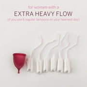 Pixie Menstrual Cup - No Metals or Toxins - 100% Medical-Grade Silicone - Ranked 1 for The Most Soft Reusable Period Cup - Wear 12 Hours - Tampon Alternative - Buy One We Give One (XL)