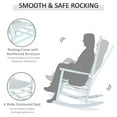 thumbnail image 6 of Outsunny Outdoor Rocking Chair, Patio Wooden Rocking Chair with Smooth Armrests, High Back for Garden, Balcony, Porch, Supports Up to 352 lbs, White, 6 of 10