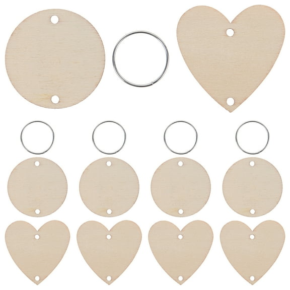 QIDITONG 1 Set Heart Wood Blanks Unfinished Round Tags Round Discs Replacements Diy Supplies Diy Accessories Calendar Plaque Blank Tags