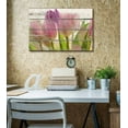 thumbnail image 2 of wall26 - Pink Purple and Green Tulips Floral Artwork - Rustic Canvas Wall Art Home Art - 32x48 inches, 2 of 4