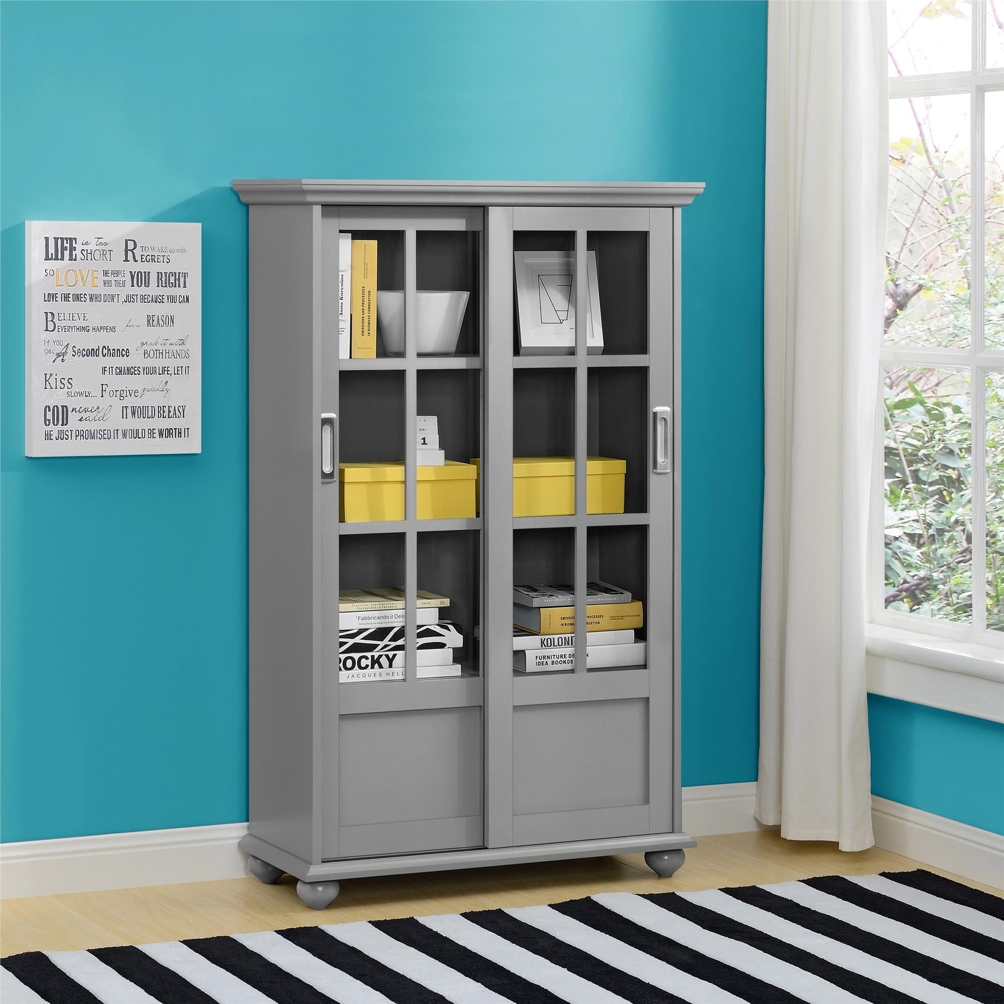 Arron Lane 4 Shelf Sliding Glass Door Bookcase Multiple Colors Grey Walmart Com Walmart Com Arron Lane 4 Shelf Sliding Glass Door Bookcase Multiple Colors Grey Walmart Com Walmart Com