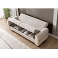 thumbnail image 3 of Ottomanson 87" Convertible Sofa Couch for Living Room, Microfiber Modern Sofa Bed with Storage, Beige, 3 of 6