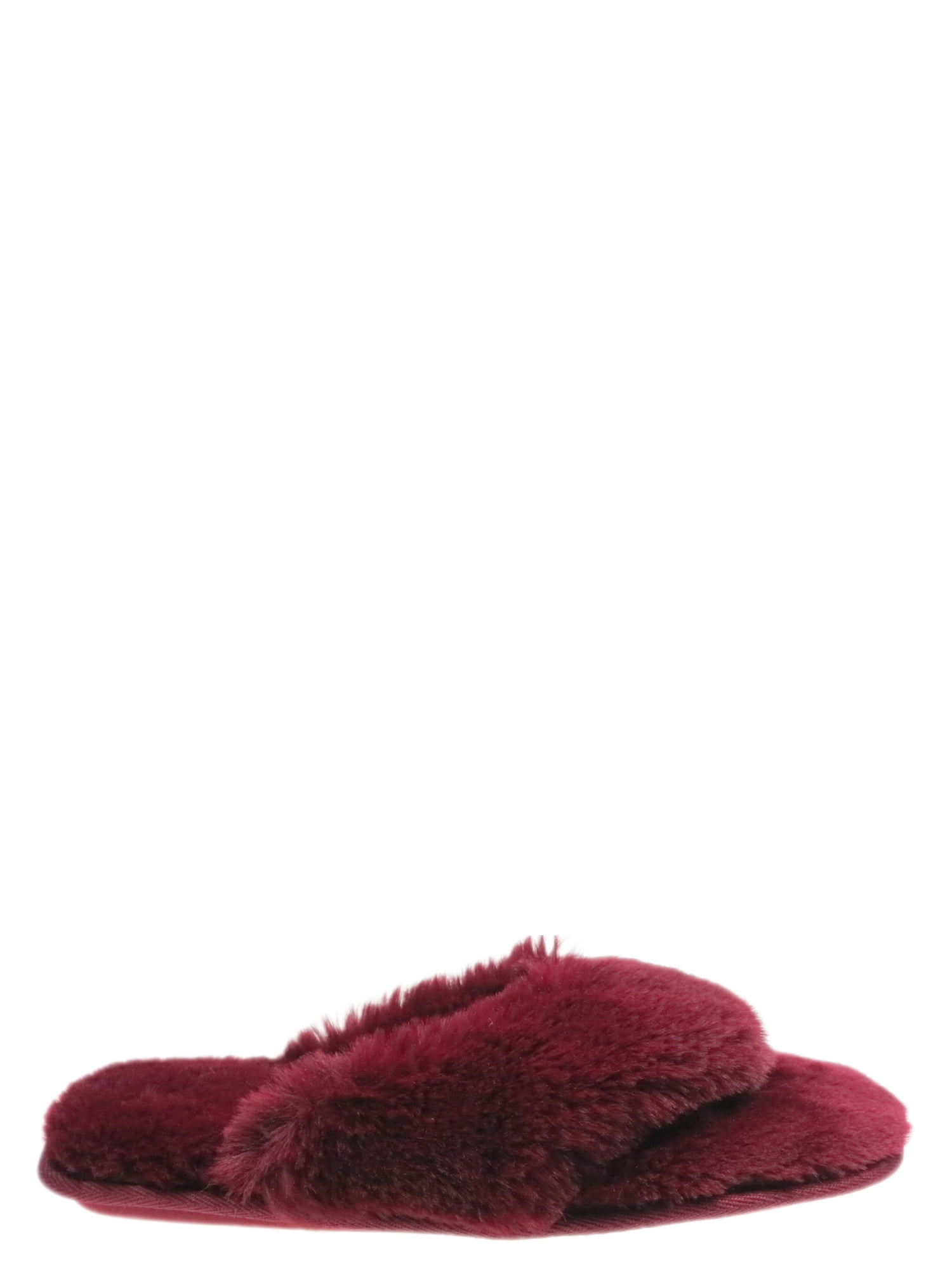 Joyspun Women's Faux Fur Thong Slippers
