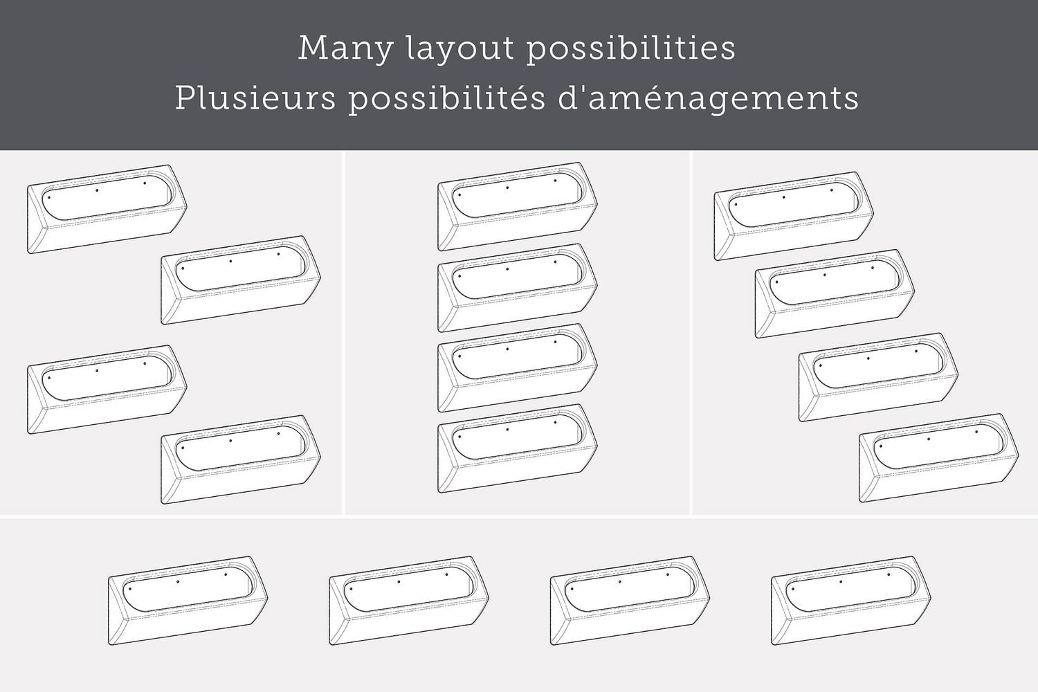 South Shore Dalya Outdoor Wall Planter – Set of 4 White