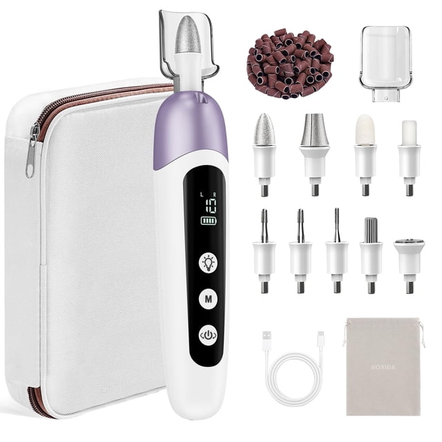 Kit de manicura y pedicura Hoxida, juego de limas eléctricas inalámbricas para uñas