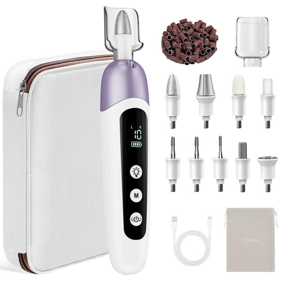 Kit de manicura y pedicura Hoxida, juego de limas eléctricas inalámbricas para uñas