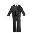 thumbnail image 5 of NEW BABY BOY KID TEEN 6 PC Extra Necktie WEDDING FORMAL TUXEDO SUIT BLACK S-20, 5 of 6