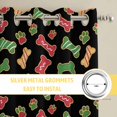 thumbnail image 6 of Merry Christmas Kitchen Curtains Window Panels, Abstract Pets Footprints Bones Red Green Insulated Window Treatment Curtain, Grommet Curtains for Bedroom/Living Room/Bathroom, 2 Piece 27.5"Wx39"L, 6 of 8