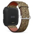 thumbnail image 1 of [ Compatible Fitbit Versa/Versa 2 / Versa Lite ] Replacement Leather Band Bracelet Strap Wristband Accessory // Leopard Cheetah Skin Pattern, 1 of 4