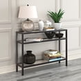 thumbnail image 4 of Evelyn&Zoe Contemporary Metal Console Table with Glass Top, 4 of 7