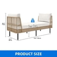 thumbnail image 6 of Dextrus 74" Patio Daybed Rattan Lounge Chair Chaise Recliner w/ Cushion & Pillow - Beige, 6 of 9