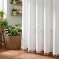 thumbnail image 7 of REGALWOVEN 3D Geometric Texture Shower Curtain Sets with Tassels for Bathroom Decor White 72"W x 72"L, 7 of 7