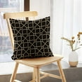 thumbnail image 5 of LALILO Throw Pillow Covers Lattice Gold Abstraction Black Cushion Cover 18" x 18", 2 Pack, 5 of 6