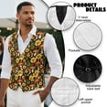 thumbnail image 6 of Yuyamidu Mushroom Business Vests for Men Size 3XL Lightweight Men's V-Neck Suit Vests Sunflowers Vest Waistcoat with 3 Pockets Daily Wear Clothing, 6 of 7
