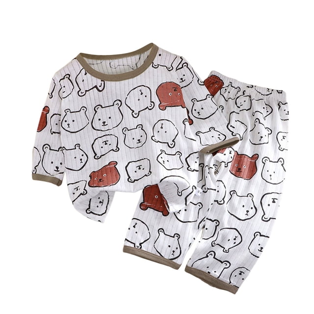 Dsscvnef Ensemble de Pyjamas pour Garçons, Mode Col Rond, Confort Doux, Chemise de Nuit pour Tout-Petits, Taille 3-4 Ans, Vêtements pour Enfants, Filles