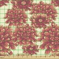 thumbnail image 2 of Floral Upholstery Fabric by the Yard, Blossoming Petals Dahlia Daisy Flowers Springtime Meadow Buds Girly Retro, Decorative Fabric for DIY and Home Accents, Cream and Dark Coral by Ambesonne, 2 of 5