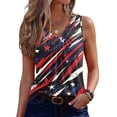 thumbnail image 2 of DORKASM 250th Birthday Tank Tops V Neck Independence Red White and Blue Blouse American Birthday Sleeveless Usa Flag T Shirts 2026 Freedom T-Shirts Dark Blue L, 2 of 5