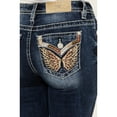 thumbnail image 2 of Miss Me Women's Dark Wash Mid Rise Bootcut Stretch Denim Jeans - M3080B34 29W x 34L, 2 of 4