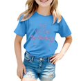 thumbnail image 4 of Baby Boy Summer Clothes Kids Toddler Girl Summer Short Sleeve Birthday Tee Crewneck Casual Basic T Shirt Baby Girl Summer Clothes Light Blue 12 Years-13 Years, 4 of 4