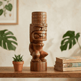 thumbnail image 4 of Handmade Wooden Primitive Big Mouth Tribal Statue Sculpture Tiki Bar Handcrafted Unique Gift Home Decor Accent Figurine Decoration Hand Carved Wood, 4 of 8