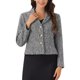 thumbnail image 1 of Blazers de Tweed Estilo CHIC INSPIRE para Mujeres con Cuello de Solapa, Chaquetas Blazer de Manga Larga Abiertas, Color Negro, 1 of 5