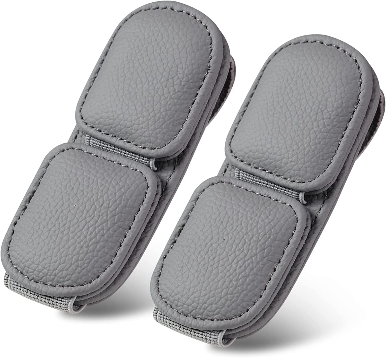 2 Pieces Sunglasses Holder for Car Sun Visor, Leather Sunglass Holder Eyeglass Hanger