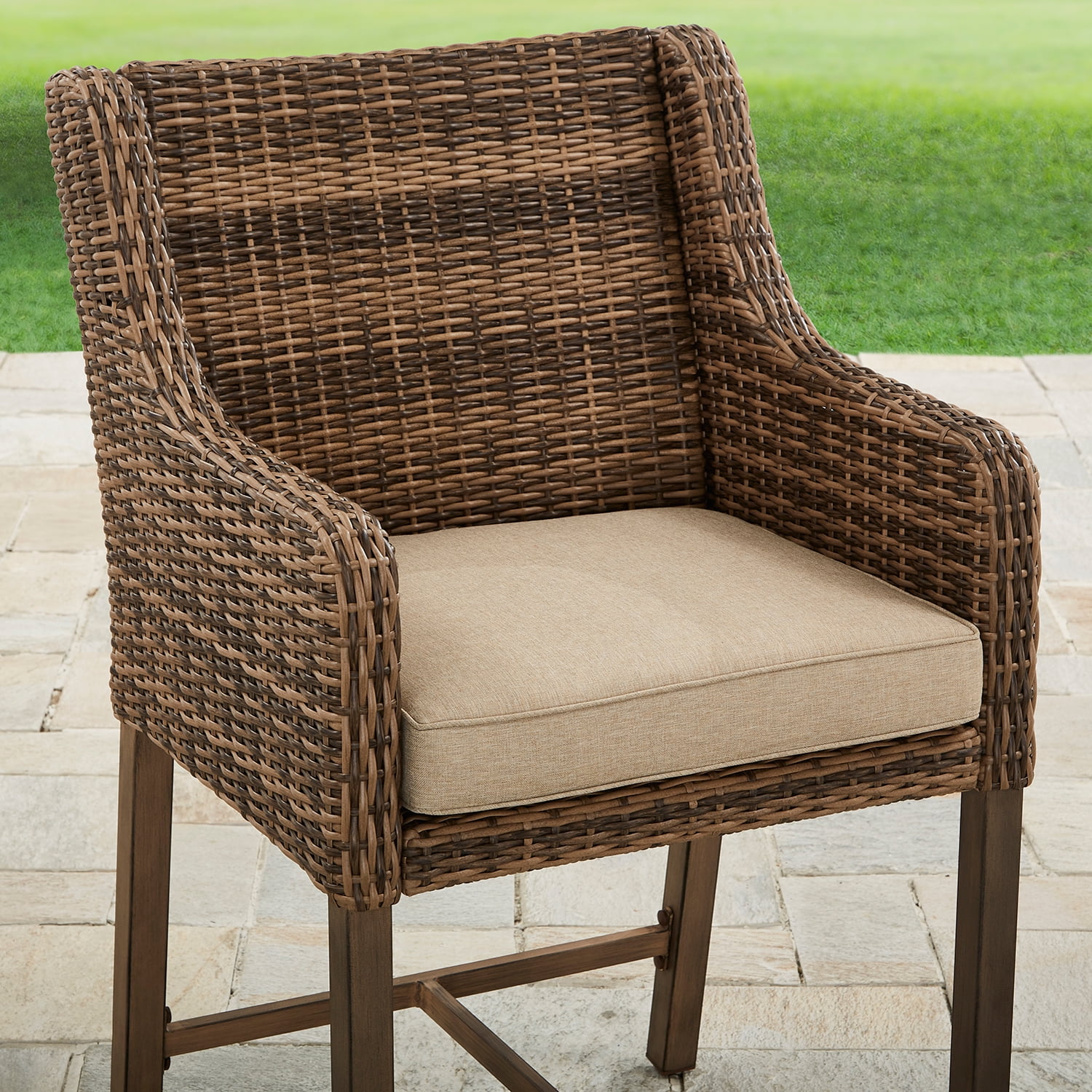 Better homes and gardens hawthorne park patio sale dining set outdoor cushioned wicker 7 piece