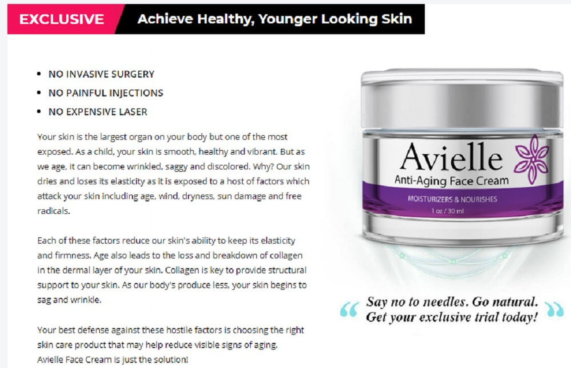 (3 Pack) Avielle - Anti-Aging Face Cream - Ageless Moisturizer - Hydration and Deep Conditioning for All Skin Types