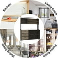 thumbnail image 4 of KULAGAGA Buffet Cabinet Sideboard, Microwave Storage Cabinet with 3 Storage Drawers, Hutch, Metal Mesh Door for Dining Room Kitchen, Brown, 4 of 7