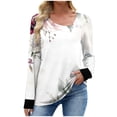 thumbnail image 7 of Cutuoiiu Athletic Shirts for Women Fashion Print Square Neckline Casual Button Long Sleeve Tops Gifts, 7 of 7