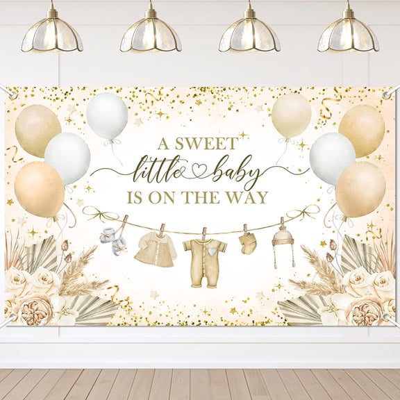 Mocsicka Baby Shower Backdrop A Sweet Little Baby Is on The Way Banner for Boho Baby Shower Decorations Photo Props