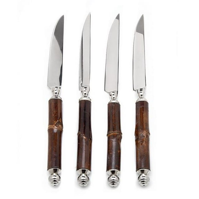Godinger 82551 Couteaux à Steak en Bambou - Lot de 4