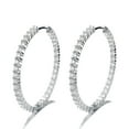 thumbnail image 2 of Amy and Annette 18K White Gold Plated Inside Out Hoop Earrings with crystals (40mm), 2 of 4