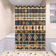 thumbnail image 2 of 4 Pcs Boho Tribal Ethnic Bathroom Shower Curtain Set with 12 Hooks Bath Mat Toilet Lid Cover, 2 of 8