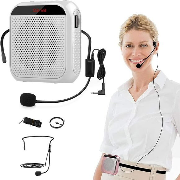 Voice Amplifier with Wired Microphone Headset, Portable Rechargeable PA System Speaker Personal Microphone Speech Amplifier, Loudspeaker