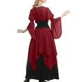 thumbnail image 4 of GaThRRgYP Women's Sling Gothic Dress,Women's Medieval Renaissance Pirate Witch Dress Gown Skirt Wine XS, 4 of 7