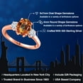 thumbnail image 2 of Gem Stone King 18K Rose Gold Plated Silver Ecstasy Mystic Topaz and White Moissanite Engagement Ring for Women | 2.46 Cttw | Oval 9X7MM | Gemstone November Birthstone | Size 7, 2 of 7
