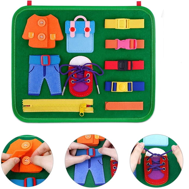 Tablero de habilidades básicas para niños pequeños Vestido de aprendizaje, Juguetes educativos de aprendizaje, Juguetes de viaje para niños pequeños Sincero Hogar