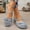 Blue, variant on Willtoo Women's Woven Bowknot Mary Jane Flats Retro Square-Almond Toe Low Chunky Heel Slippers Non-Slip Comfortable Slip-on Backless Casual Shoes