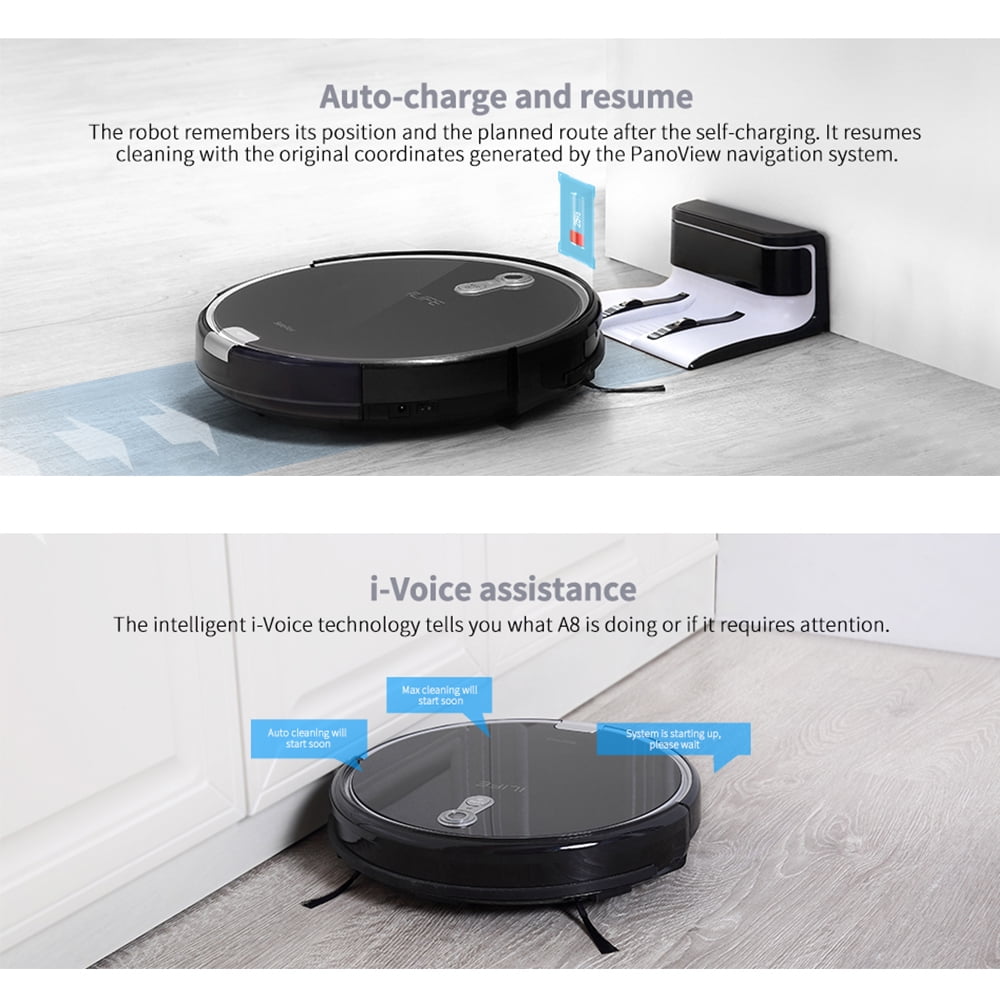 ILIFE A8 Smart Cleaning Vacuum Robot Automatic I-Voice Sweeping Machine W/Camera 