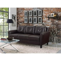 Lifestyle Solutions Norwalk Sofa in Java Brown Faux Leather